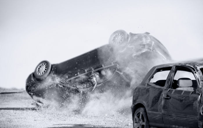 How to Recover Mentally from a Vehicle Collision - two cars turned upside-down after road collision, monochromatic