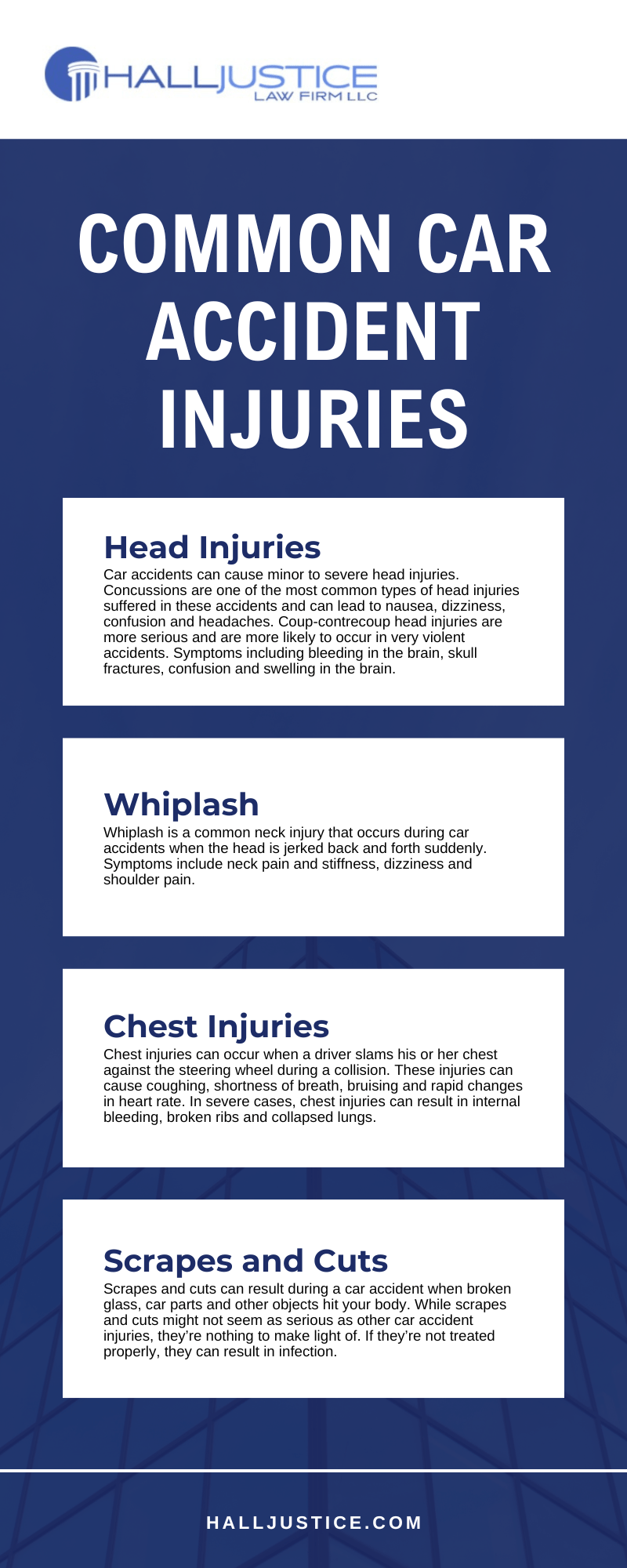 Common Car Accident Injuries infographic